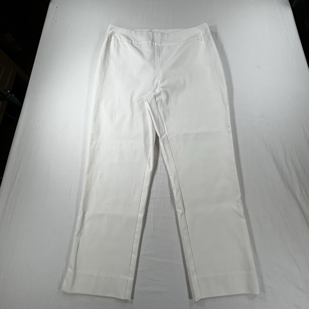 Chicos So Slimming White Crop Pants Womens 1 Pull On High Rise Stretch Straight